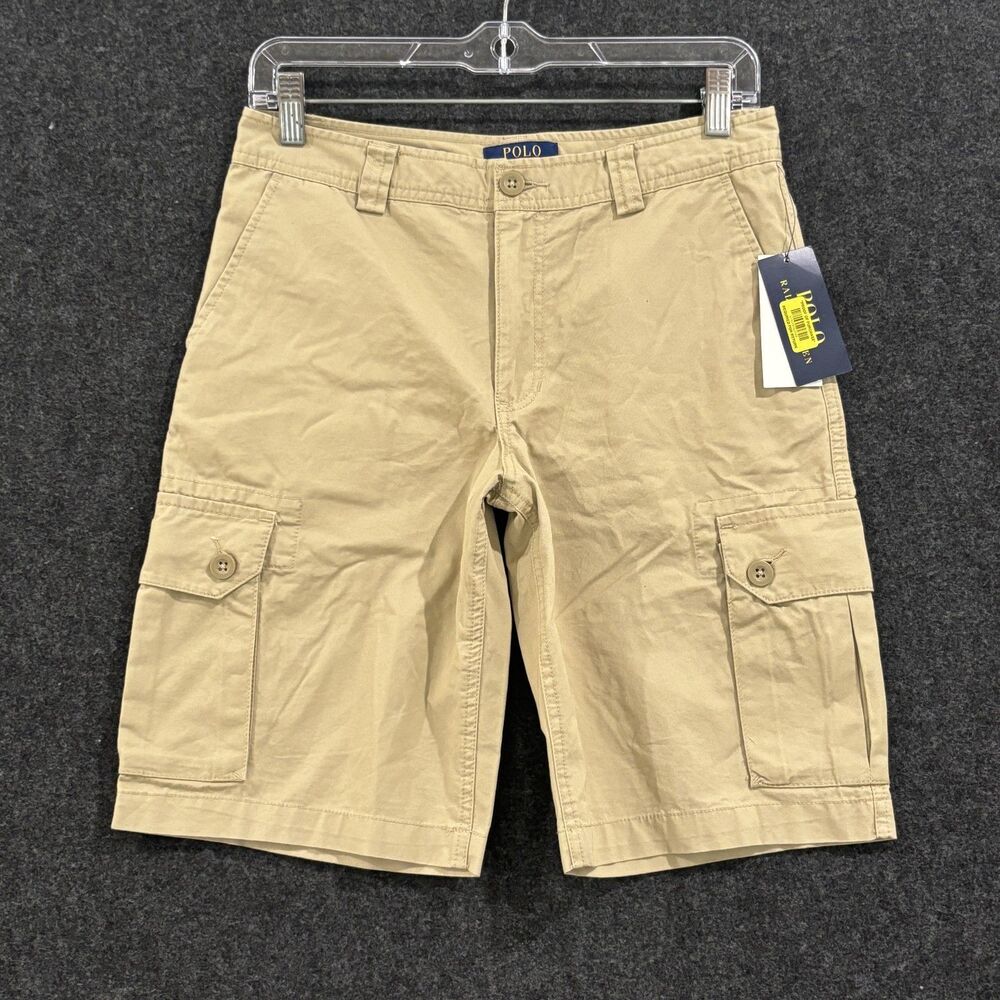 Polo Ralph Lauren Cargo Shorts Boy's 16 Khaki Classic Chino Pockets Outdoor